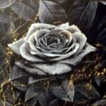 Rose mit Goldeffekten